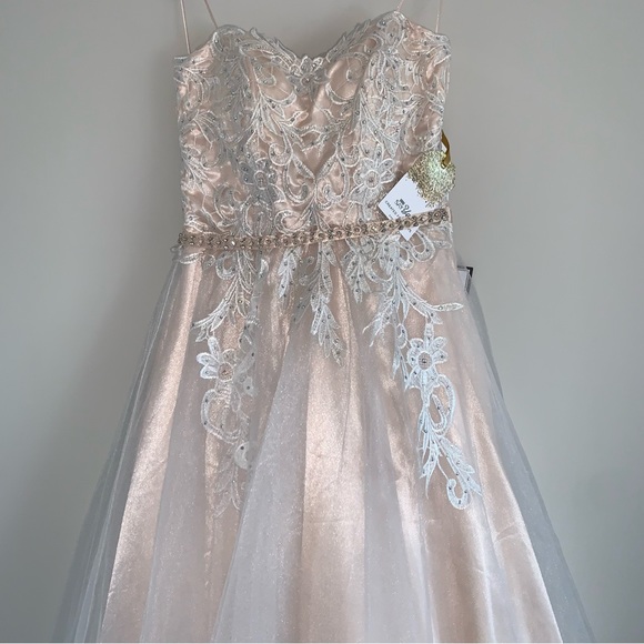 SAY YES TO THE Womens Ivory Belted Crinoline Lining Sleeveless Dress Juniors 3 - Picture 3 of 8